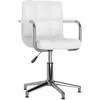 Image de vidaXL Chaise pivotante de salle à manger - Blanc