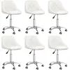 Image de vidaXL Lot de 6 pivotantes - Blanc similicuir
