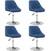 Image de VIDAXL Lot de 4 Chaises - Bleu Velours