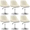 Image de vidaXL Chaises Pivotantes Lot de 6 - Velours Crème