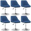 Image de VIDAXL Lot de 6 Chaises Pivotantes - Bleu Velours