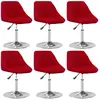 Image de vidaXL Chaises pivotantes lot de 6 - Rouge bordeaux