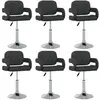 Image de vidaXL Chaises pivotantes à manger - Lot de 6 - Noir