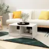 Image de vidaXL Table Basse Blanc - 75x50x33,5 cm - Bois de Pin