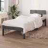 Image de vidaXL Cadre de lit bois massif gris 100x200 cm