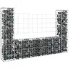 Image de vidaXL Panier de gabion en forme de U 2 poteaux 140x20x100 cm