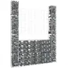 Image de VidaXL Panier de gabion en U avec 2 poteaux - Argenté 140x20x200 cm