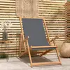 Image de vidaXL Chaise de plage pliable bois de teck - Gris