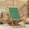 Image de vidaXL Chaise de plage pliable bois de teck solide vert