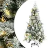 Image de VidaXL Sapin de Noël Pré-éclairé Neige - Vert et Blanc - 225 cm