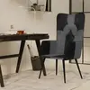 Image de vidaXL Chaise à oreilles Noir/Gris