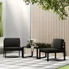Image de vidaXL Jeu de canapés jardin 3 pcs - Aluminium Anthracite
