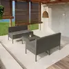 Image de vidaXL Salon de jardin 5 pcs résine tressée gris