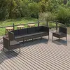 Image de vidaXL Salon de jardin 6 pièces avec coussins - Gris