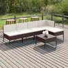 Image de vidaXL Salon de jardin 6 pcs - Marron
