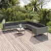 Image de VidaXL Ensemble salon de jardin 11 pcs - Résine tressée gris