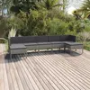 Image de vidaXL Salon de jardin 7 pcs - Résine tressée gris