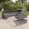 Image de vidaXL Salon de jardin 9 pcs Résine tressée Gris