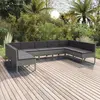 Image de vidaXL Salon de jardin 9 pcs - Gris