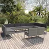 Image de VIDAXL Salon de jardin 12 pcs - Résine tressée Gris