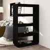 Image de vidaXL Bibliothèque/Séparateur de pièce noir pin massif