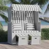 Image de VidaXL Strandkorb avec coussins - Gris