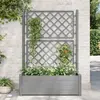 Image de VIDAXL Jardinière avec treillis - Gris pierre