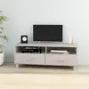 Image de vidaXL Meuble TV HAMAR Blanc 106 cm Pin Massif