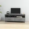 Image de vidaXL Meuble TV HAMAR bois de pin gris foncé