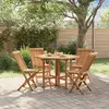 Image de vidaXL Ensemble à dîner d'extérieur pliable 5 pcs - Bois de teck solide