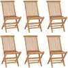 Image de vidaXL Chaises pliables de jardin - Lot de 6 - Bois de teck solide