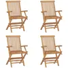 Image de vidaXL Chaises pliables de jardin lot de 4 - Teck massif
