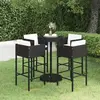 Image de vidaXL Ensemble de bar de jardin 5 pcs et coussins - Noir