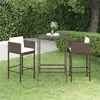 Image de vidaXL Meubles de bar de jardin 3 pièces - Marron