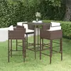 Image de vidaXL Ensemble bar de jardin 5 pcs avec coussins - Marron