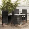 Image de vidaXL Ensemble à manger d'extérieur 5 pièces avec coussins - Noir