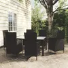 Image de vidaXL Salon de jardin 7 pièces - Résine tressée noir