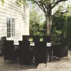 Image de vidaXL Ensemble à manger d'extérieur 9 pièces avec coussins - Noir