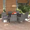 Image de vidaXL Ensemble à manger de jardin 7pcs Résine tressée Gris