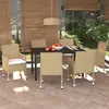 Image de VIDAXL Ensemble à dîner de jardin avec coussins 7 pcs - Poly rotin beige