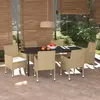 Image de VidaXL Ensemble à dîner de jardin 7 pcs - Poly rotin - Beige