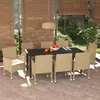 Image de vidaXL Ensemble à Manger de Jardin et Coussins 9 pcs - Beige