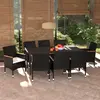 Image de VidaXL Ensemble à manger de jardin 9 pcs - Résine tressée noir