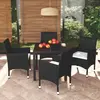 Image de vidaXL Ensemble à dîner de jardin 5 pcs poly rotin