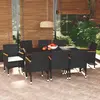 Image de vidaXL Ensemble à manger 9 pcs -? noir