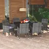 Image de vidaXL Ensemble à manger de jardin 7 pcs Gris