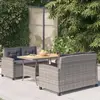 Image de vidaXL Ensemble à manger de jardin 3 pcs Résine Gris