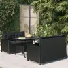 Image de VidaXL Ensemble jardin 3 pcs Résine Tressée Noir