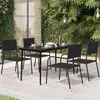 Image de VIDAXL Table à dîner de jardin noir 140x70 cm