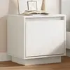 Image de vidaXL Table de chevet - Blanc - Bois de pin solide